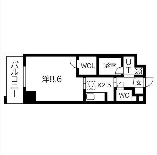 DOLCE VITA 新大阪(1K/8階)の間取り写真