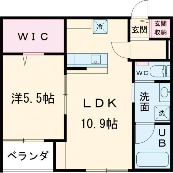 LIVE松崎(1LDK/1階)の間取り写真