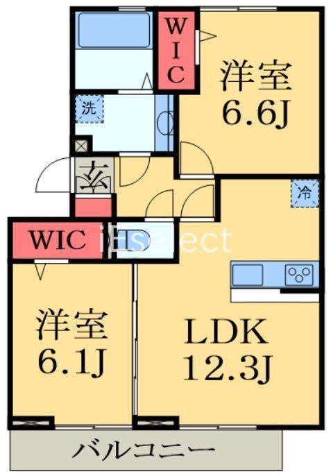 KOCHIA N・S N棟(2LDK/3階)の間取り写真