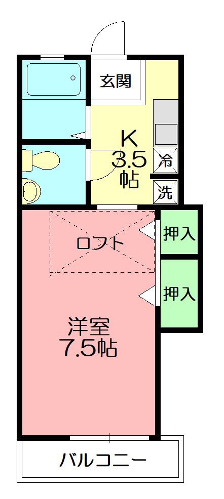 リバッツァ(1K/1階)の間取り写真