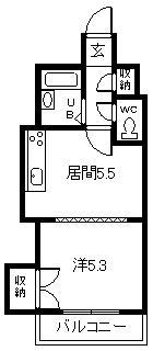 エンドレス519(1DK/2階)の間取り写真