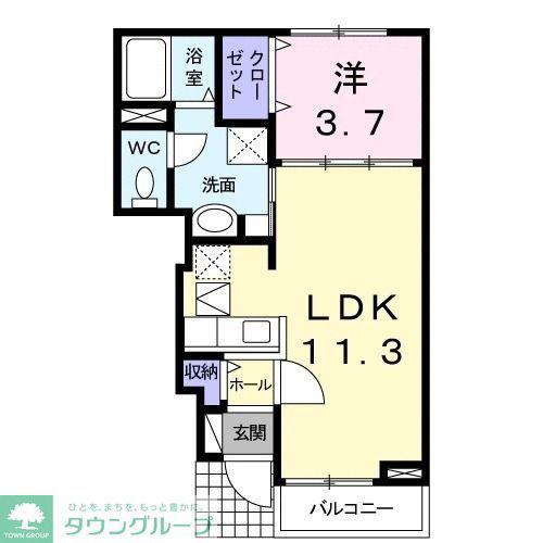 NEXT1(1LDK/1階)の間取り写真