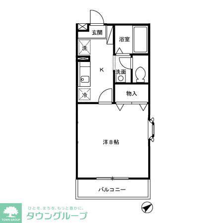 フォルトゥーナ(1K/1階)の間取り写真