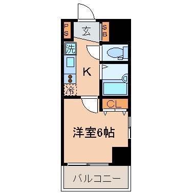 エムズエム(1K/2階)の間取り写真