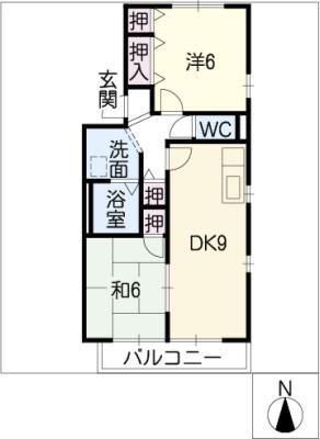 クレール(2DK/1階)の間取り写真
