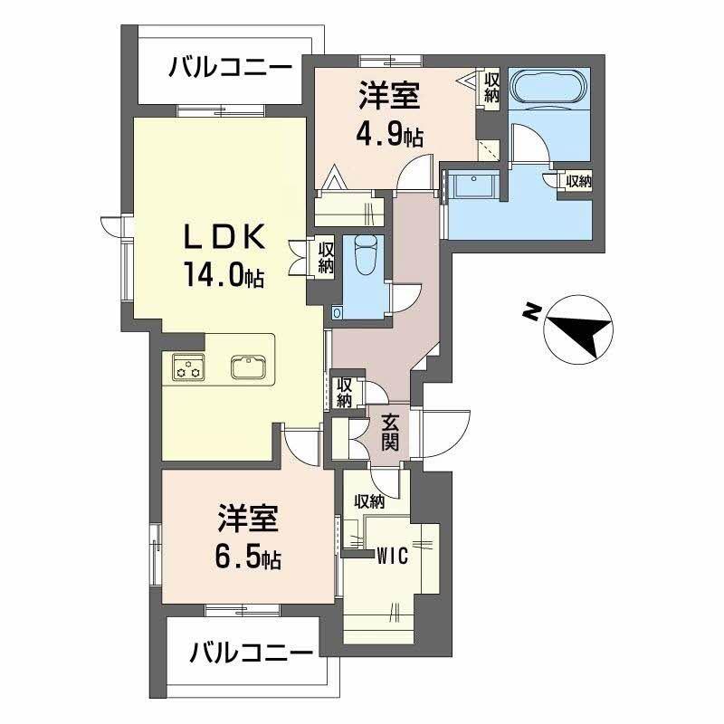 グランメゾン本山(2LDK/3階)の間取り写真