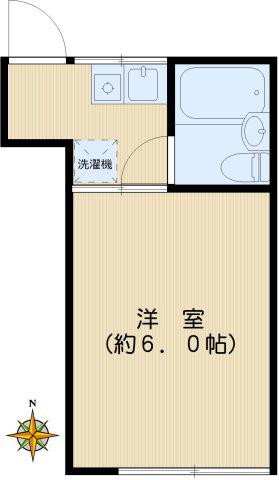 金子荘(1K/2階)の間取り写真