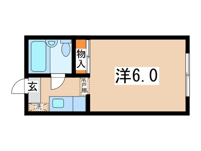 第1グリーンヒル(ワンルーム/2階)の間取り写真
