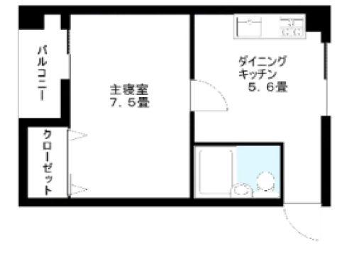 アゼリア赤坂(1DK/2階)の間取り写真