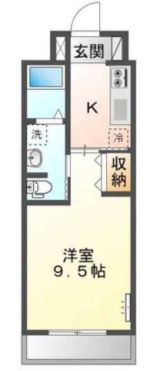 アレッサーノ(1K/2階)の間取り写真