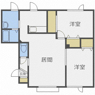 クレイン福住B(2LDK/2階)の間取り写真