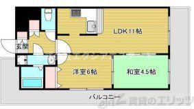 ダイアパレス淡路(2LDK/4階)の間取り写真