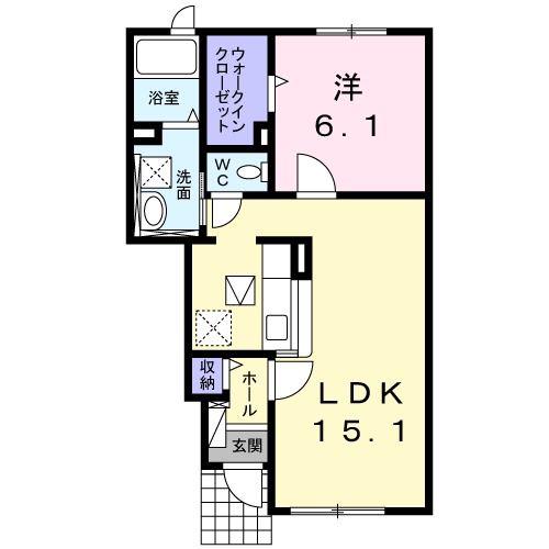 プランドール(1LDK/1階)の間取り写真