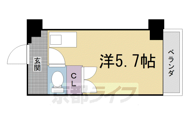 LOFTY46(1K/4階)の間取り写真