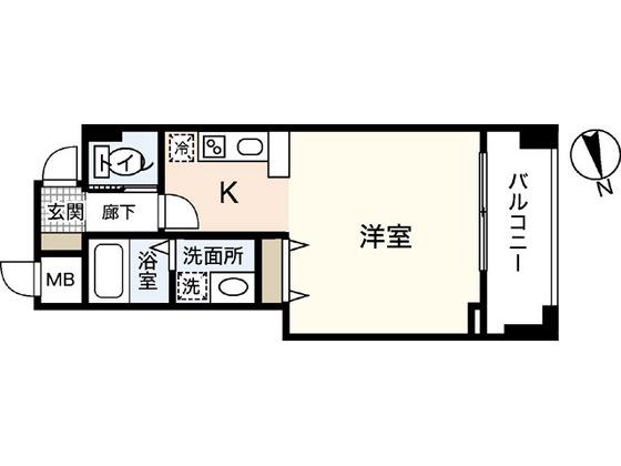 カサヴェルデ八丁堀(ワンルーム/6階)の間取り写真
