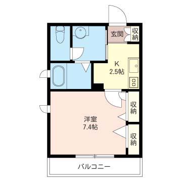 大岡山FLAT(1K/3階)の間取り写真
