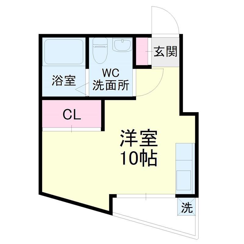 ポピーイン住吉(ワンルーム/2階)の間取り写真