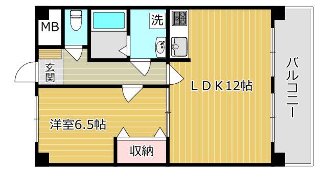 サンツエルブ(1LDK/2階)の間取り写真