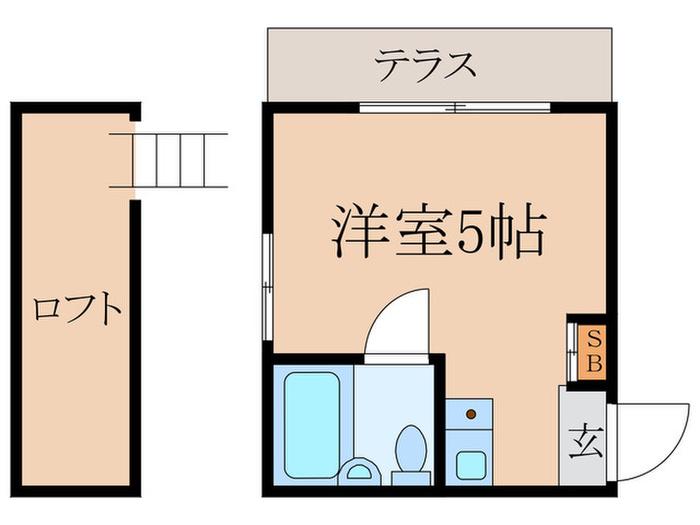 富士野方ハイツ(ワンルーム/1階)の間取り写真