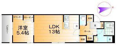 メゾンドピエール(1LDK/3階)の間取り写真