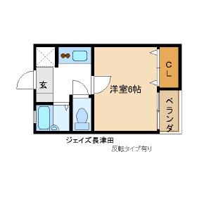 ジェイズ長津田(1K/2階)の間取り写真