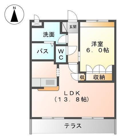 ボンヌ・シャンス(1LDK/1階)の間取り写真