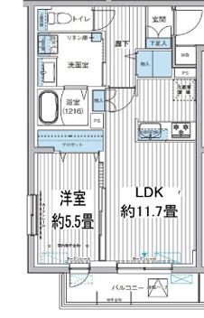 クラルテラセ新宿富久(1LDK/4階)の間取り写真