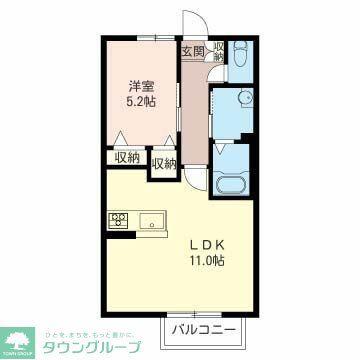 アンビエラ(1LDK/1階)の間取り写真