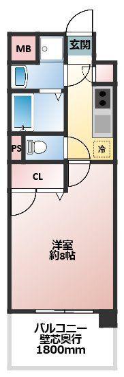 西武新宿線 新所沢駅 徒歩5分 5階建 築17年(1K/3階)の間取り写真