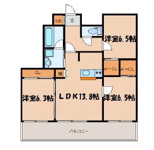 LA・JOIE(3LDK/10階)の間取り写真