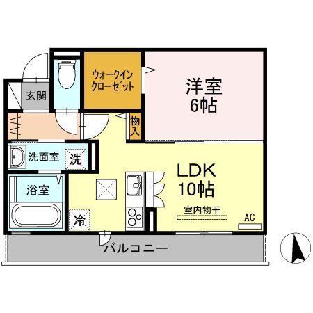 セレブウィットA(1LDK/1階)の間取り写真