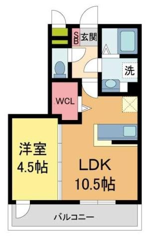 シャンドリエ(1LDK/3階)の間取り写真