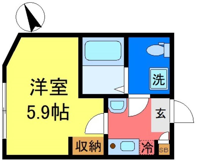 エアフォルク新小岩(1K/2階)の間取り写真