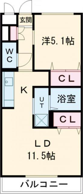 エトワールKEI(1LDK/2階)の間取り写真