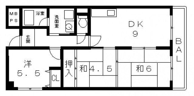 リープハーベン八尾木(3LDK/2階)の間取り写真