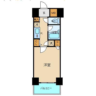 シンシア日本橋兜町(1K/5階)の間取り写真
