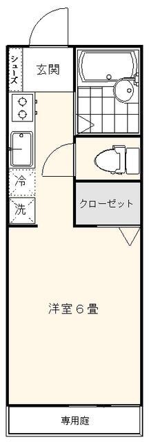 コーポM2(1K/1階)の間取り写真
