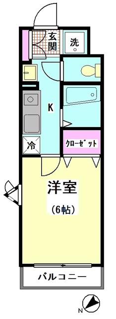 ル・シエル南六郷(1K/2階)の間取り写真