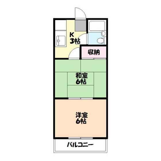 エーゼットハイツ(2K/2階)の間取り写真