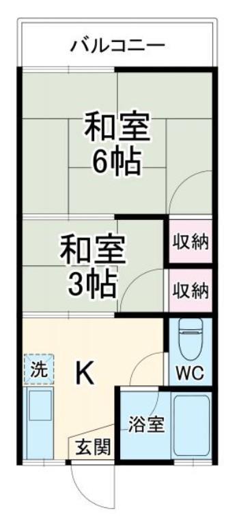 松風荘(2K/1階)の間取り写真