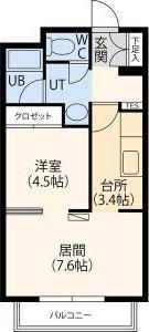 藤井ビル北11条II(1LDK/4階)の間取り写真