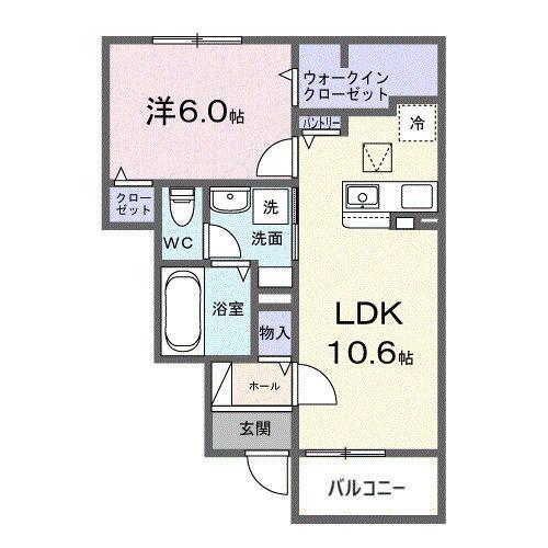 フジ ビスタ(1LDK/1階)の間取り写真