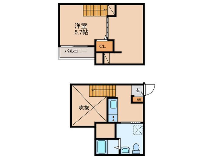 CRASTINE鹿児島(ワンルーム/2階)の間取り写真