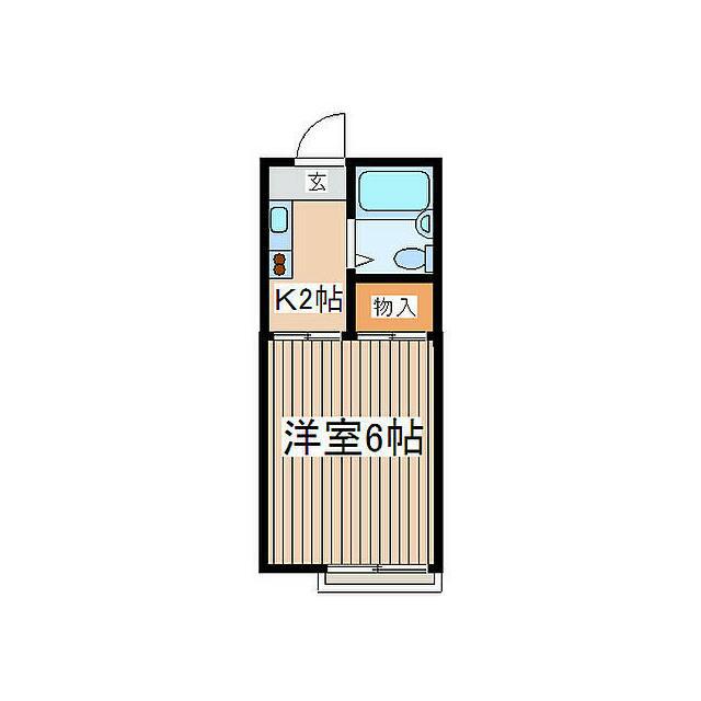 みなみハイツIII(1K/1階)の間取り写真