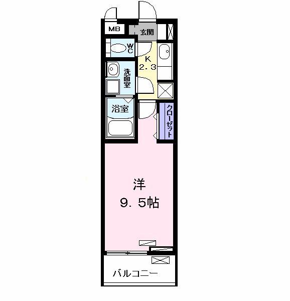 リルシア エル(1K/3階)の間取り写真