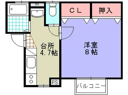 コーポMARUMO(1K/1階)の間取り写真