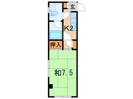 ハイツプラスワン(1K/1階)の間取り写真