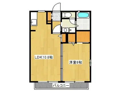 バリュージュ八乙女II(1LDK/2階)の間取り写真