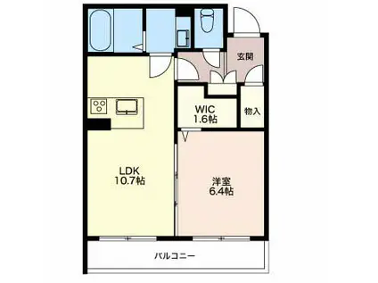 ウェルデンス上所島1番館 1103(1LDK/1階)の間取り写真