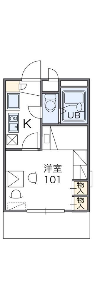 レオパレスMERVEILLE(1K/2階)の間取り写真